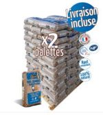 Set mit 2 WOODSTOCK HOLZPELLETS Paletten mit 66 Säcken à 15 kg